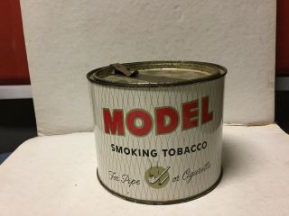 Vintage Model Smoking Tobacco Tin For Pipe Usa 4.  25 " Tall 5.  5 Diameter