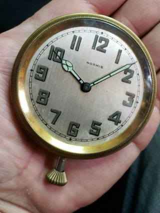 Running Vintage 6j Normis 8 Day Swiss Made Car Or Travel Clock