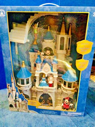 Walt Disney Cinderella Castle Play Set Lights Sounds Music Fireworks