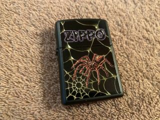 Vintage 2010 Zippo Lighter Old Stock Spider Web
