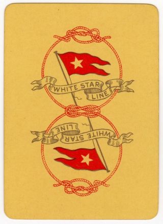 Playing Cards 1 Swap Card - Old Antique Wide Wsl White Star Line Flag 3