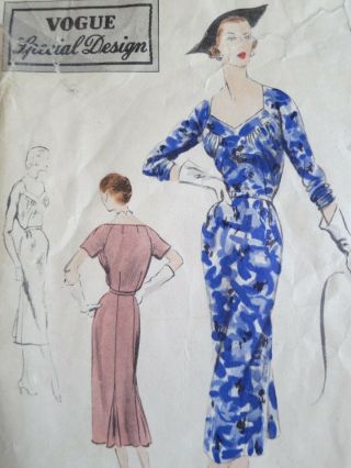 Vogue Special Design S 4367 Vintage Sewing Dress Pattern Sz 18 Bust 36 50s 1950s