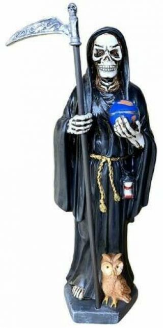Santa Muerte/holy Death Statue 11 " /black.  Religious Collectible