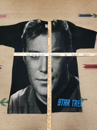 VTG STAR TREK 90s William Shatner Captain Kirk All Over Print Shirt 2 L vintage 5