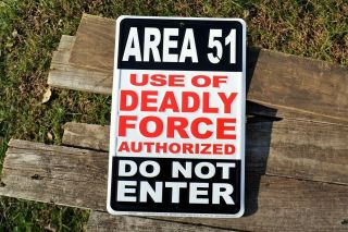 Area 51 Do Not Enter Embossed Tin Metal Sign - Ufo - Aliens - The X - Files