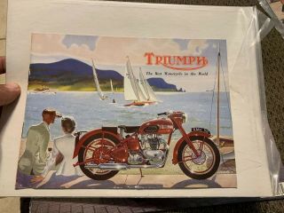 Triumph Motorcycle Multi Page Dealer Brochure Vintage