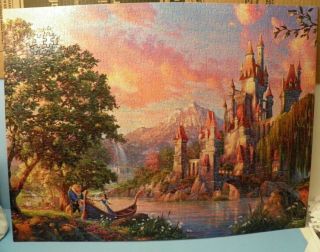 Disney Thomas Kinkade Beauty And The Beast 750 Piece Puzzle (completed)