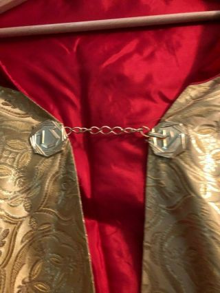 GORGEOUS VINTAGE CATHOLIC PRIESTS BISHOPS GOLD BROCADE & RED HUMERAL VEIL 4