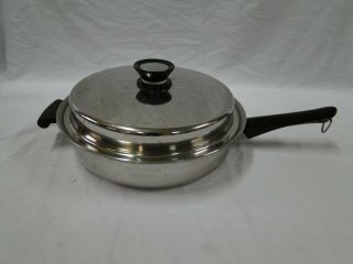 Vintage Amway Queen 18/8 Stainless Steel Cookware 11 " Multi - Ply Skillet & Lid