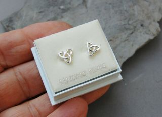 Celtic Knot Stud Earrings Sterling Silver 8mm Post Nut Pierced Ear