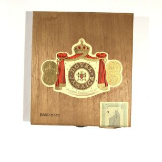 Royal Jamaican Wooden Cigar Box Rapier Hand Made Vintage
