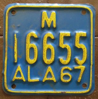 Alabama 1967 Motorcycle License Plate 16655