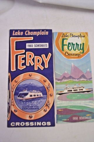 Vintage Lake Champlain Ferry Crossings 1958 & 1965 Schedule Guides