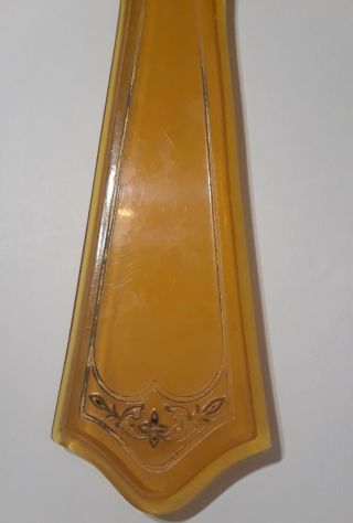Vintage Plastic Hand Held Vanity Oval Beveled Mirror Brown Apple Juice Flowers 4