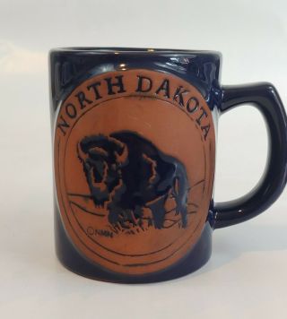 North Dakota Mug Bison Souvenir Blue