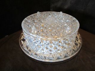 Mid - Century Hard Plastic Acrylic Cake Carrier Domed W/ Box Trelawney