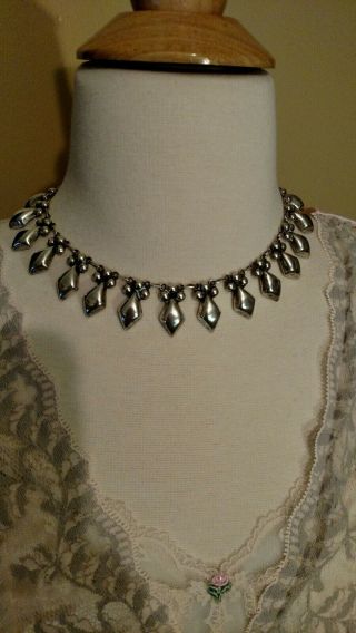 Very Vintage - Lovely Sterling Silver Necklace/choker