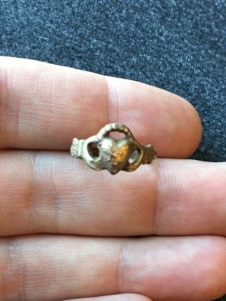 1600’s French Fur Trade Jesuit Ring - Crowned Heart In Hands - Michigan