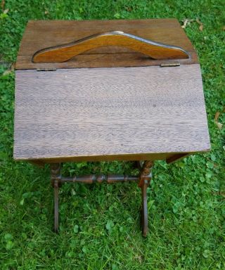 Vintage Wooden Sewing Box Stand Cabinet W/flip Sides Top