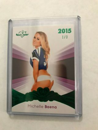 2015 Benchwarmer Signature Series Premium Base Green Foil Michelle Baena 1/3