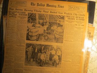 Moonshine Liquor Whiskey Newspaper 1924 Ft.  Worth Texas Plant Raided Lawman Still