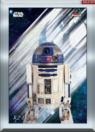 Star Wars Topps Card Trader Digital R2 - D2 Rare Finest Gilded Silver 2cc