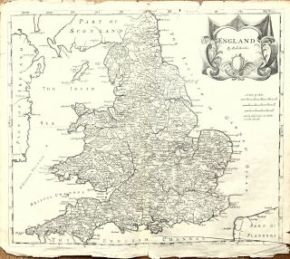 Orig Rare 1695 Robert Morden Map Of England,  Antique Map,  Gibson,  Camden,  Copper