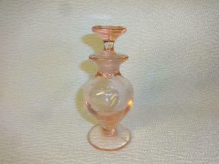 Vintage Pink Glass Dresser Vanity Perfume Bottle With Stopper