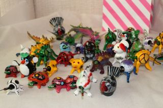 12 Piece Set of Mexican Folk Art Bobble Head Disney Animals Hand Crafted 2