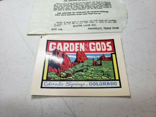 Colorado Garden Of The Gods Vintage Travel Sticker Decal