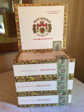 4 - Macanudo Montego Y Cia Cafe Wood Cigar Boxes Lacquered Surface