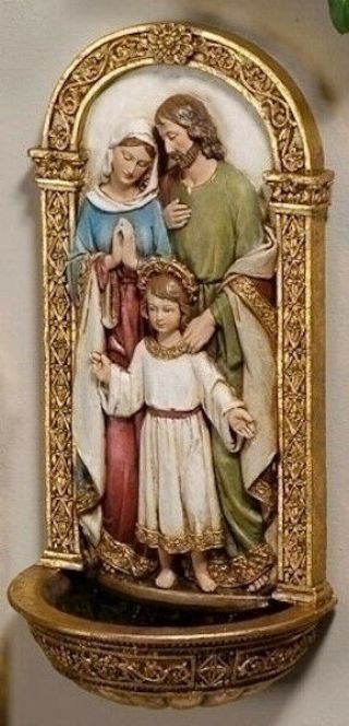 7 " Holy Family Wall Font Holy Water Mary Madonna Joseph Jesus Baby Gift