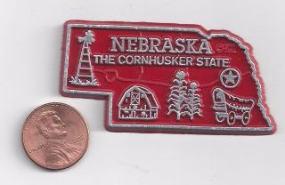 Nebraska " The Corn Husker State " Ne Outline Map Magnet,