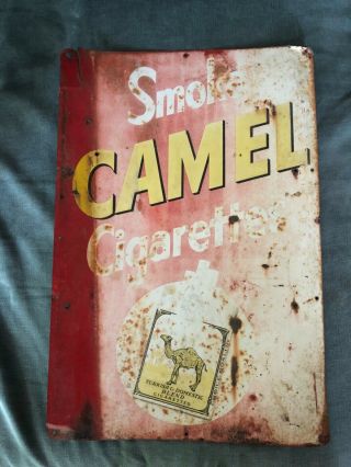 Vintage Camel Cigarette Tin Adversting Sign
