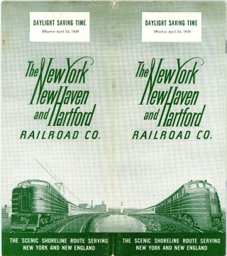 York,  Haven & Hartford Rr,  System Passenger Time Table,  April 24,  1949