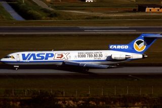 35mm Colour Slide Of Vasp Ex Cargo Boeing 727 - 2q4f Pp - Sfg