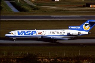 35mm Colour Slide of VASP EX Cargo Boeing 727 - 2Q4F PP - SFG 2