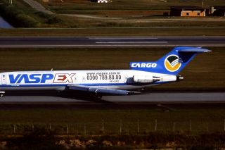 35mm Colour Slide of VASP EX Cargo Boeing 727 - 2Q4F PP - SFG 3