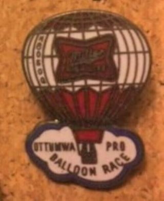 Miller High Life Beer Ottumwa Iowa Race Hot Air Balloon Pin