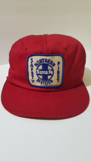 Vintage Santa Fe Railroad Safety First Northern Division Snap Back Hat Cap