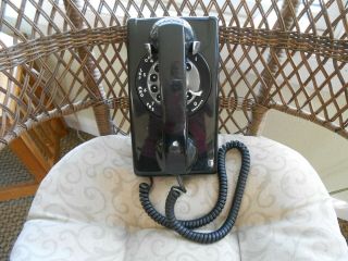 Vintage At&t Western Electric Rotary Dial Wall Telephone Black