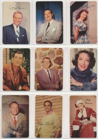 9 Different 1953 Mother’s Movie Star Trading Cards.  No Major Flaws.