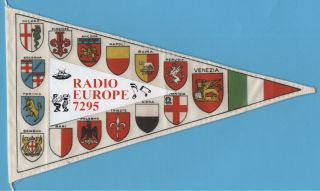 Vintage Qsl Pennant Radio Europe,  Italy Wimpel Fanion Banderin
