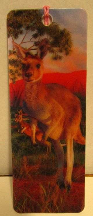 High Definition 3d " Kangaroo In Outback " Bookmark Great Australian Souvenir Bn