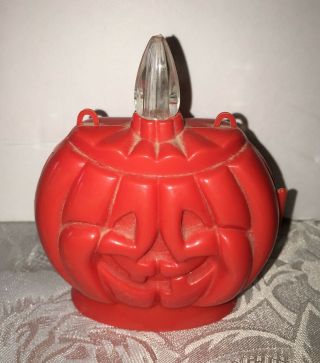 Vintage Johannsen Halloween Jack O Lantern Pumpkin Hard Plastic Light