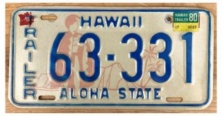 Hawaii 1980 Trailer License Plate 63 - 331