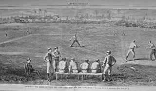 Baseball " Red - Stockings " Vs " Athletics " 1870 Harper 