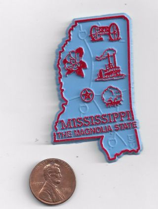 Mississippi Ms The Magnolia State Outline Map Magnet