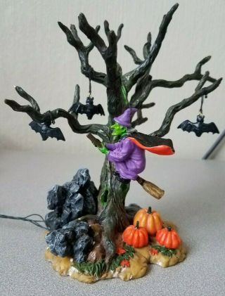 Lemax Spooky Town Nightflight Lighted Witch Tree Halloween Dept 56 Village