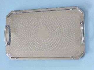 Ranleigh Art Deco Stainless Drink Serving Tray 1950s Breakfast Tray With Handles